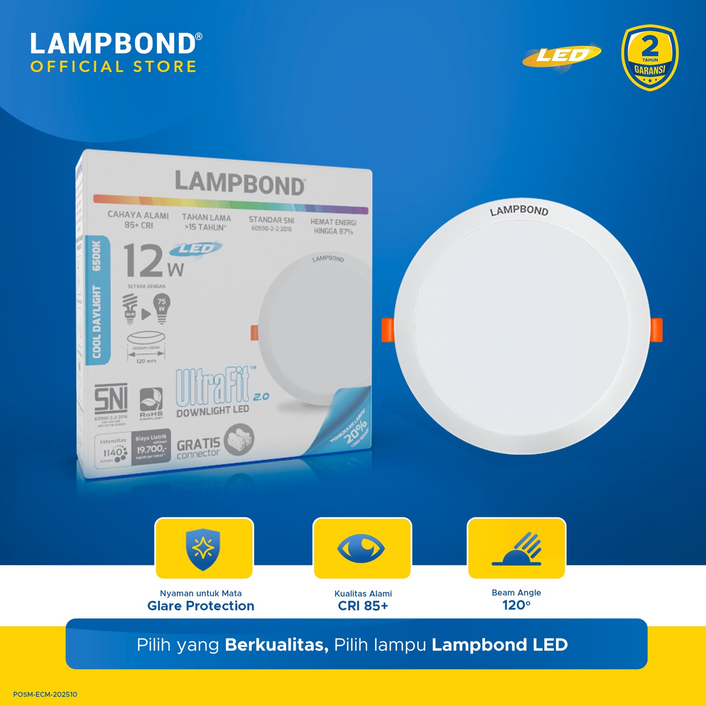 Lampbond® - Downlight LED Ultrafit 12 Watt - Cool Daylight