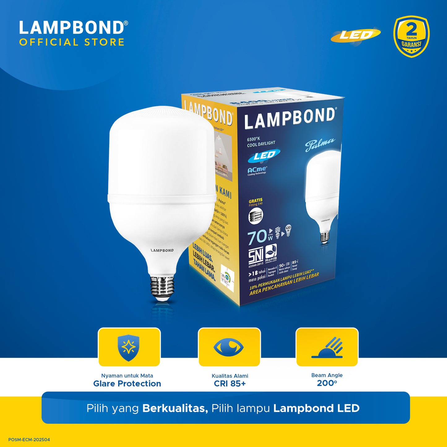 Lampbond® - Bohlam LED Palma 70 Watt - Cool Daylight