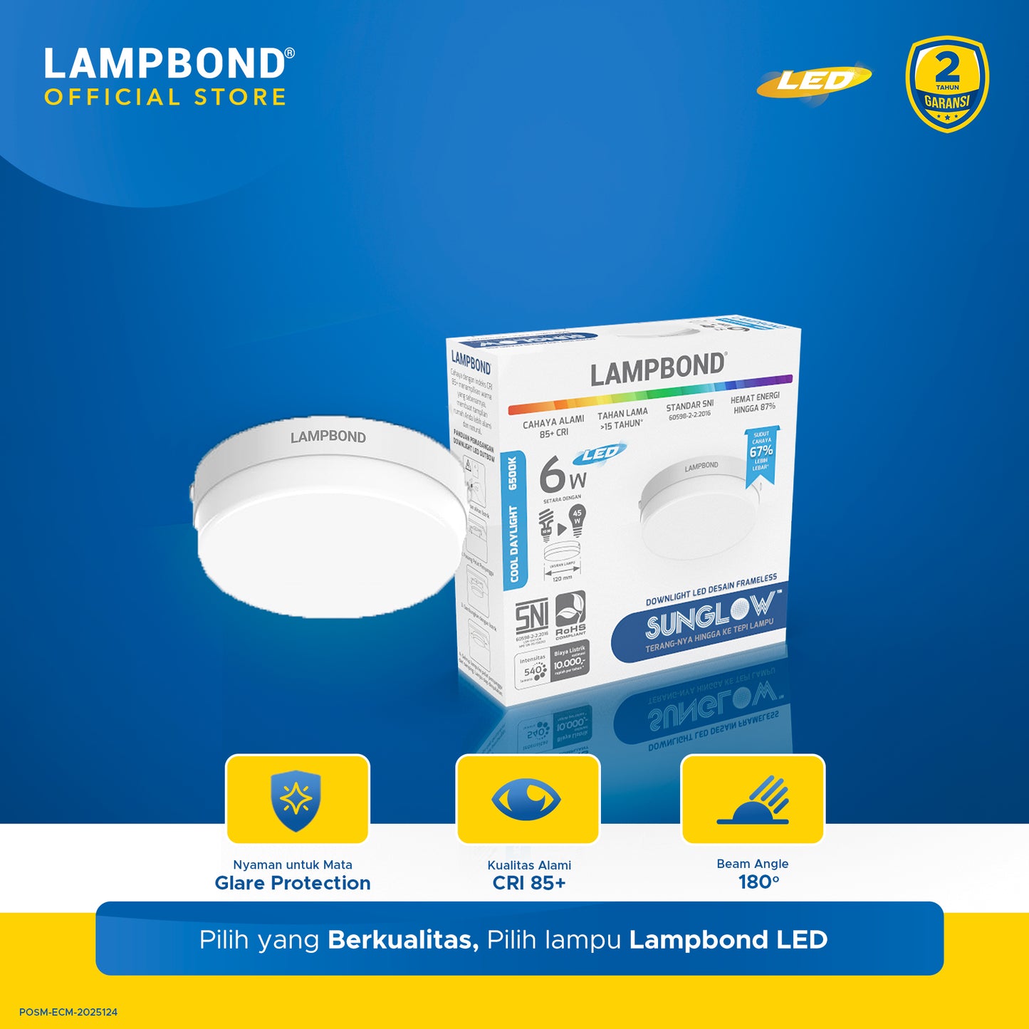 Lampbond® - Downlight LED SunGlow 6 Watt - Cool Daylight