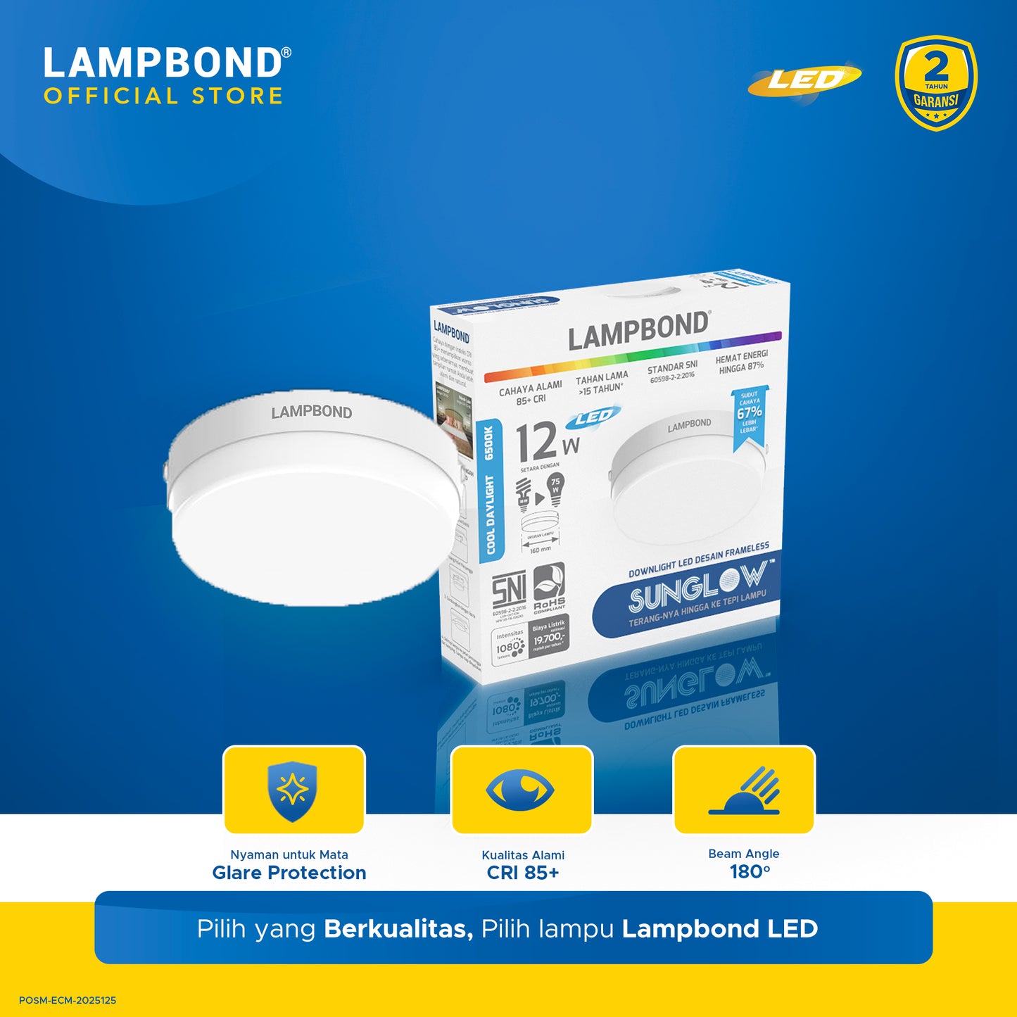 Lampbond® - Downlight LED SunGlow 12 Watt - Cool Daylight