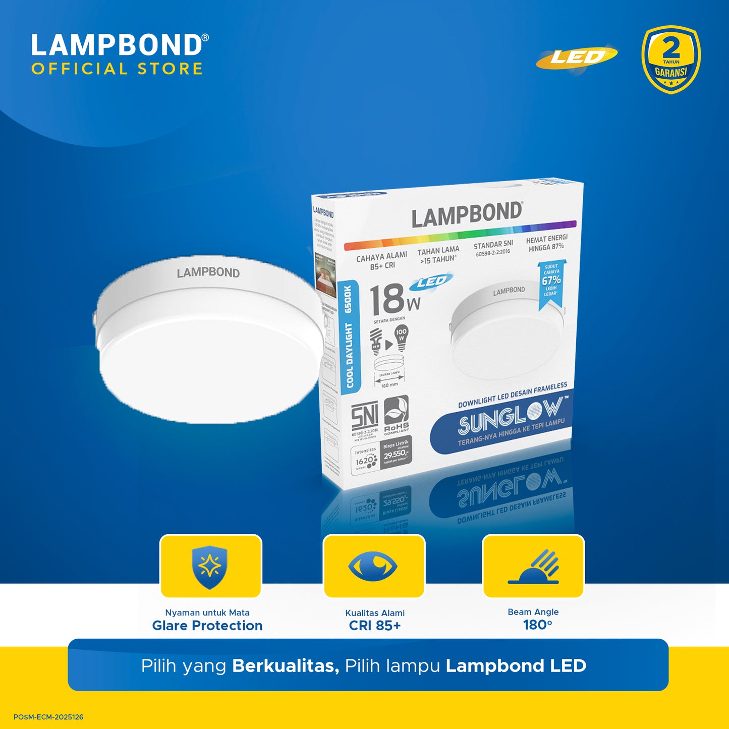 Lampbond® - Downlight LED SunGlow 18 Watt - Cool Daylight