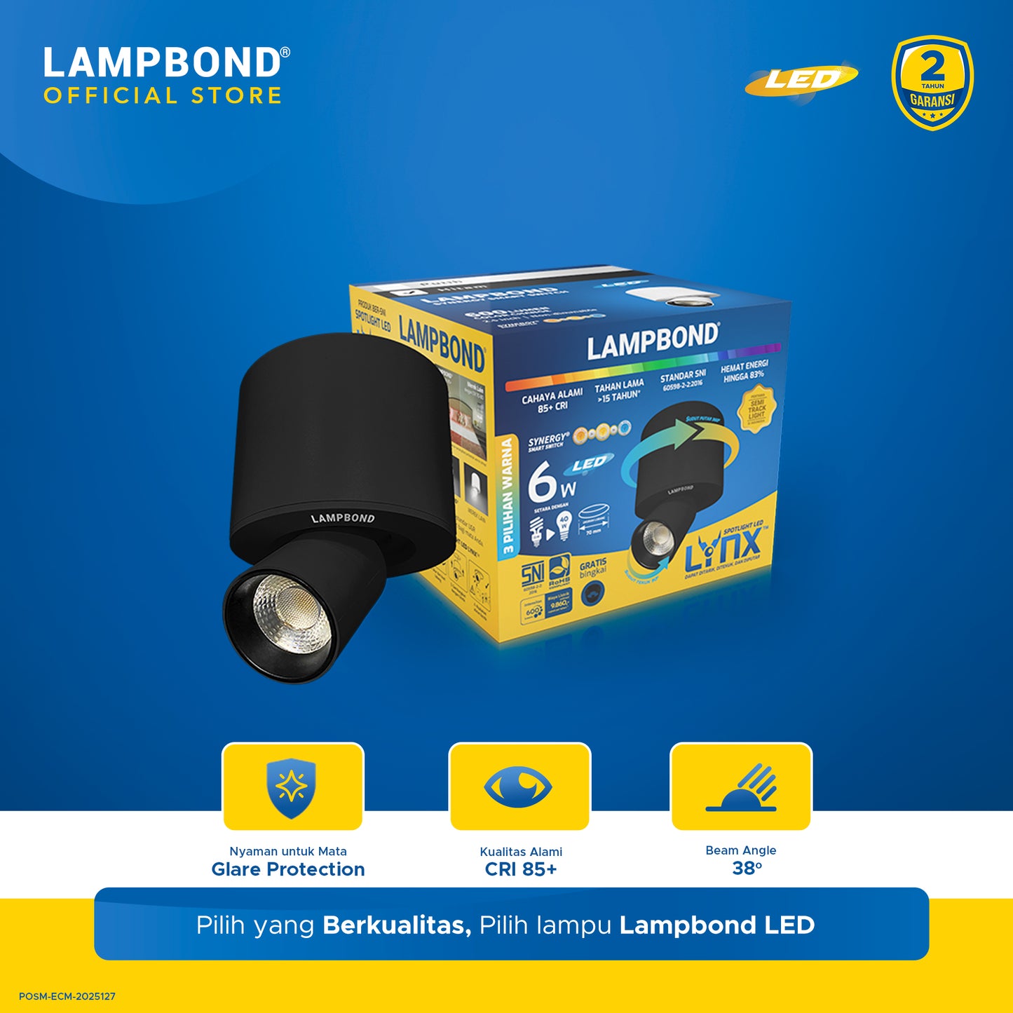 Lampbond® - Spotlight LED Lynx 6 Watt - 3 Color - BK