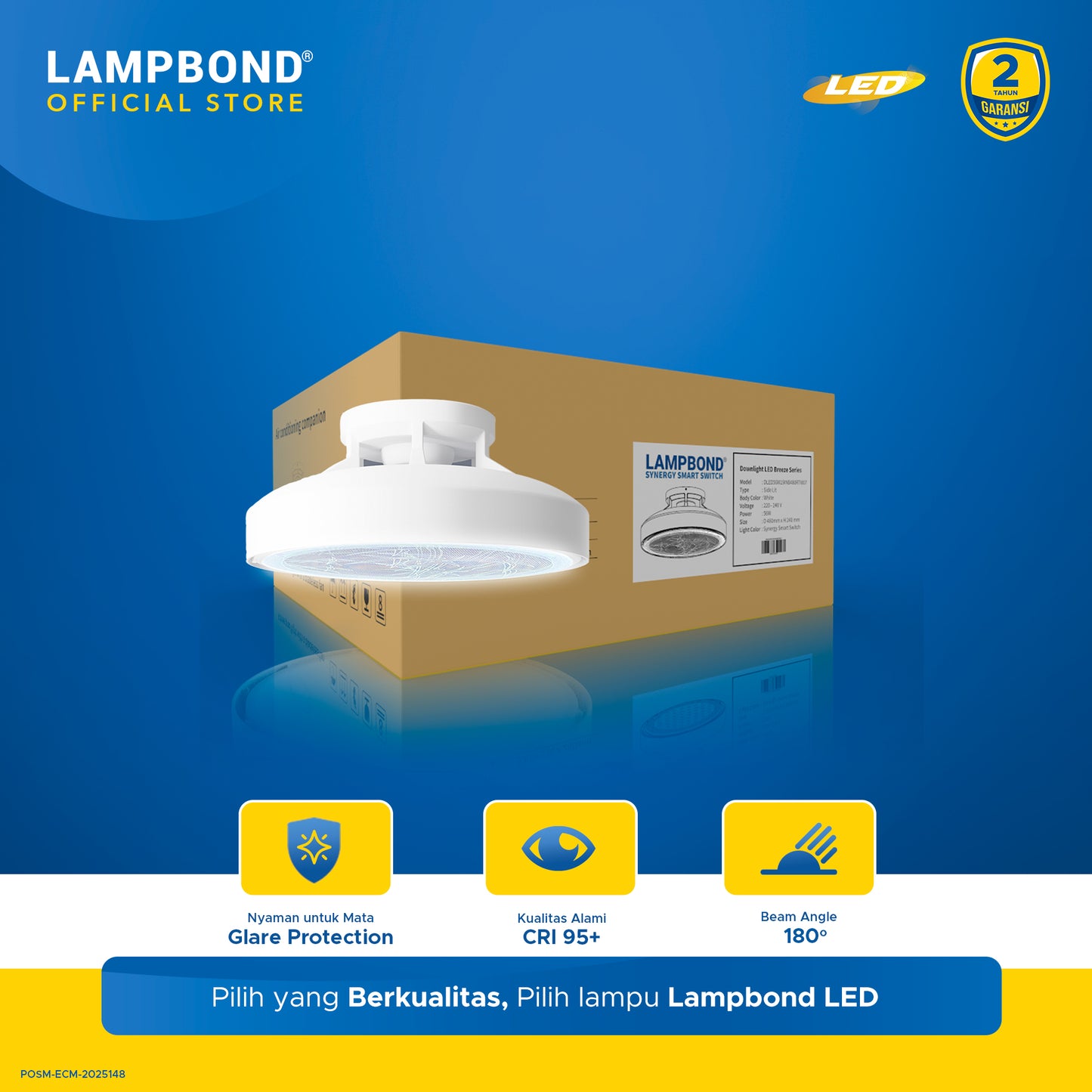 Lampbond® - Downlight LED Natural Bamboo 56 Watt - Synergy Smart Switch