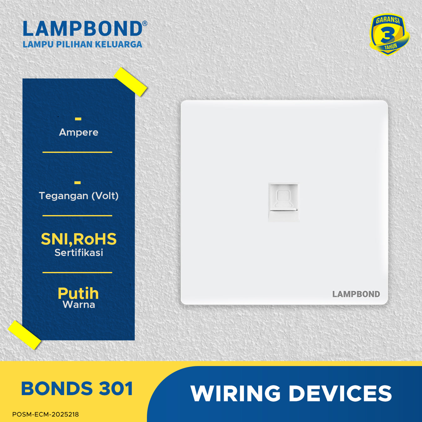 Lampbond® - Bonds - 301 - Jack Modul Transmisi Data CAT5E - WH