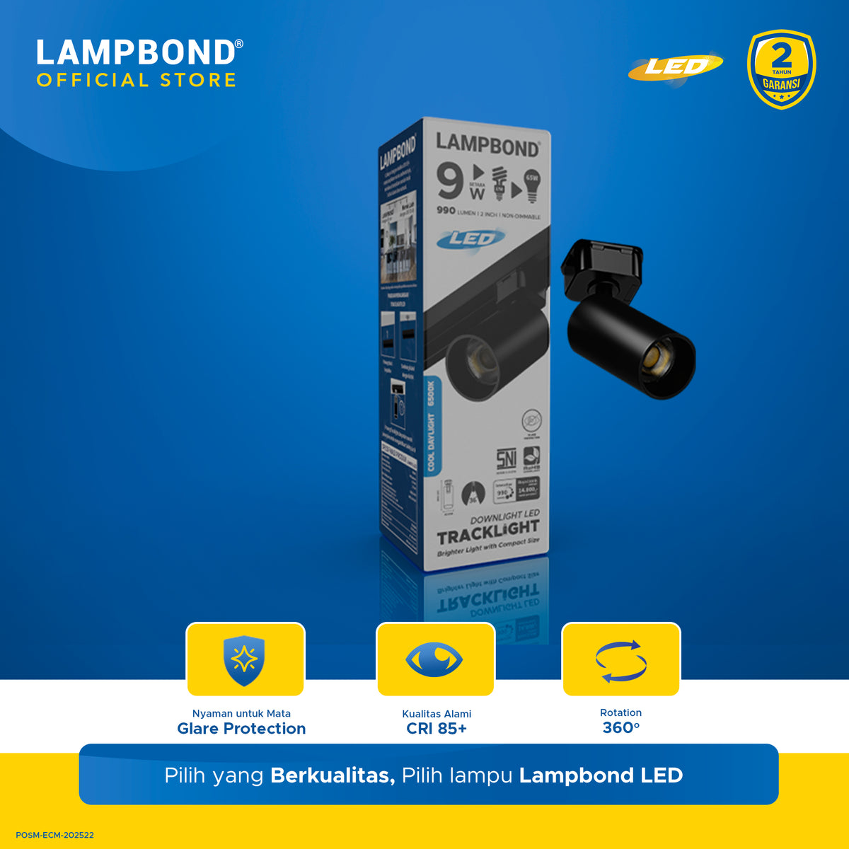 Lampbond® - Tracklight LED 9 Watt - Cool Daylight - BK