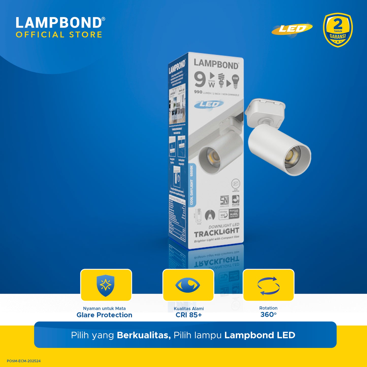 Lampbond® - Tracklight LED 9 Watt - Cool Daylight - WH