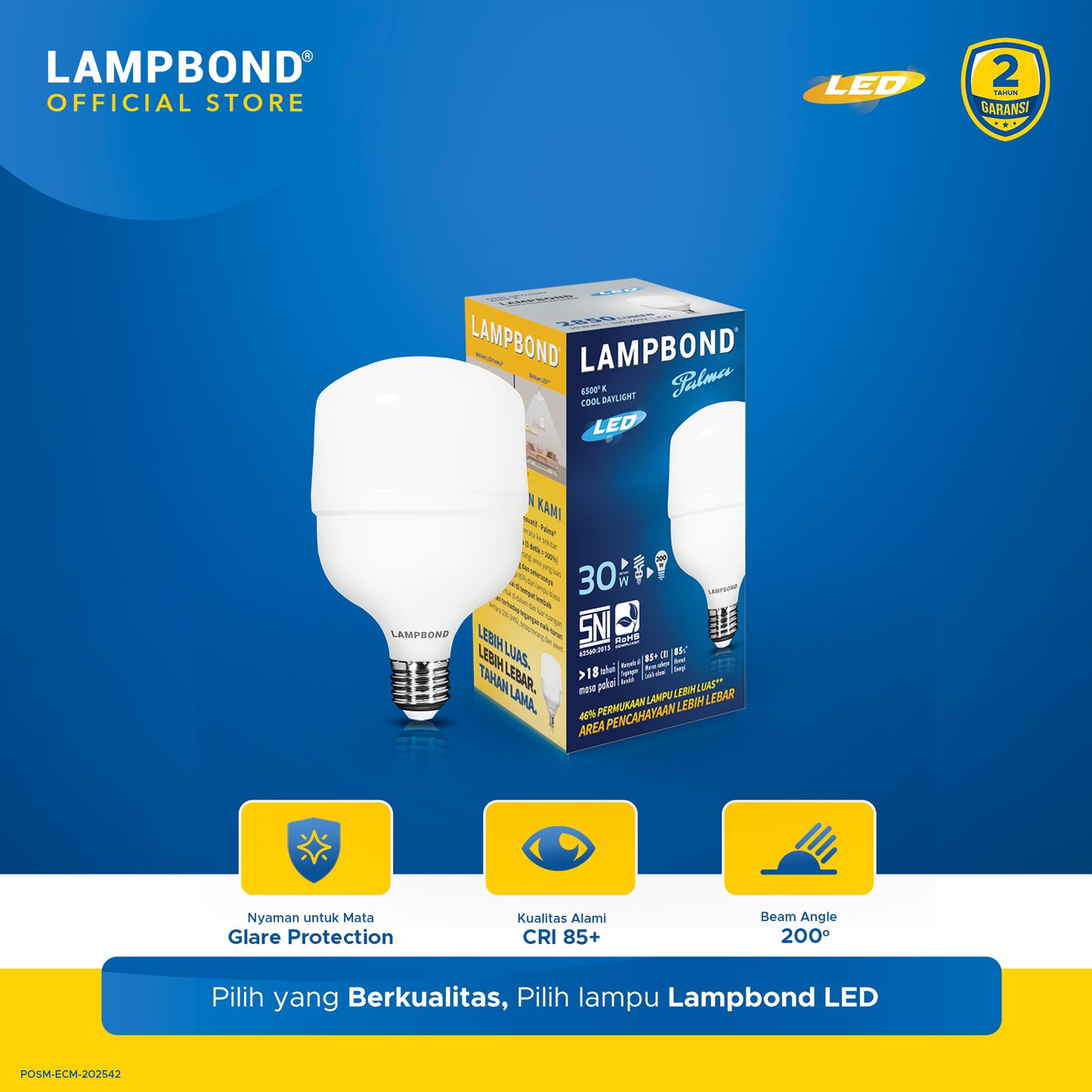 Lampbond® - Bohlam LED Palma 30 Watt - Cool Daylight