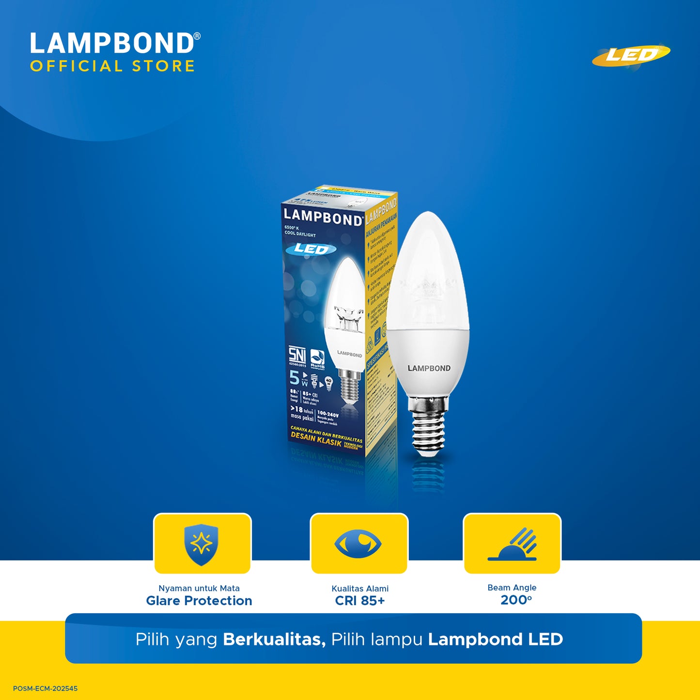 Lampbond® - Bohlam LED Candle 5 Watt - Cool Daylight