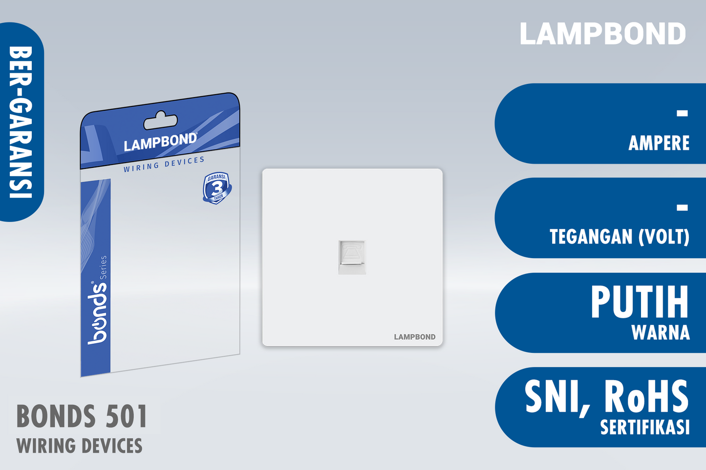Lampbond® - Bonds - 501 - Jack Modul Transmisi Data CAT5E - WH