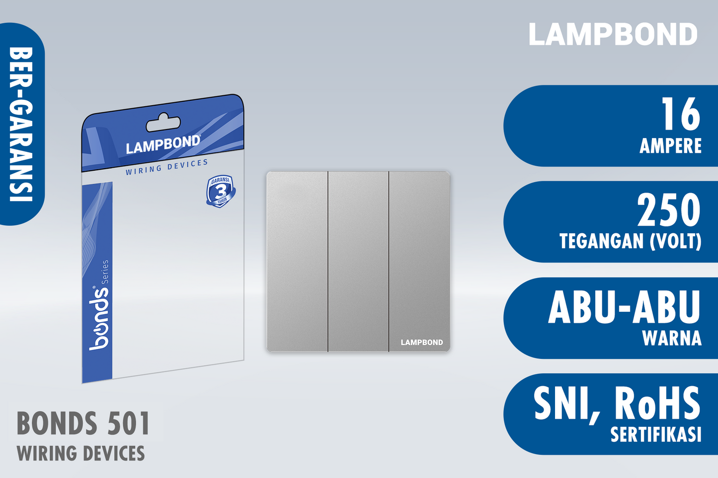 Lampbond® - Bonds - 501 - Sakelar 3-Device 1-Arah - GR