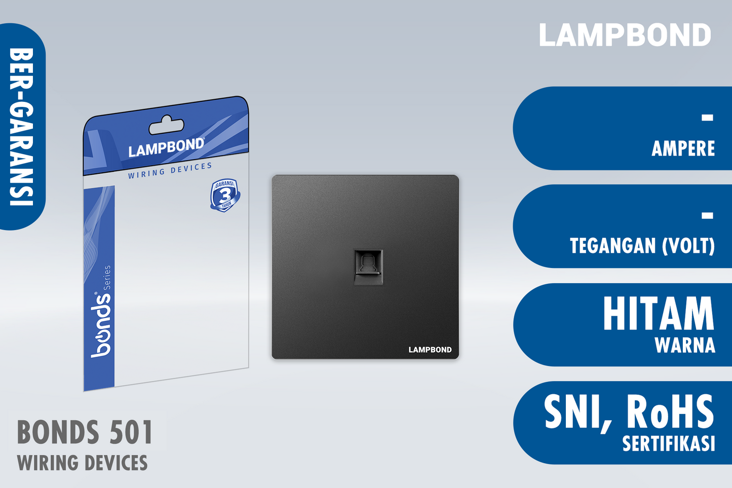 Lampbond® - Bonds - 501 - Jack Modul Transmisi Data CAT5E - BK