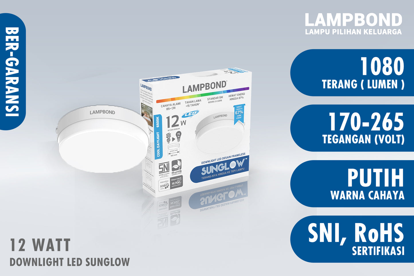 Lampbond® - Downlight LED SunGlow 12 Watt - Cool Daylight