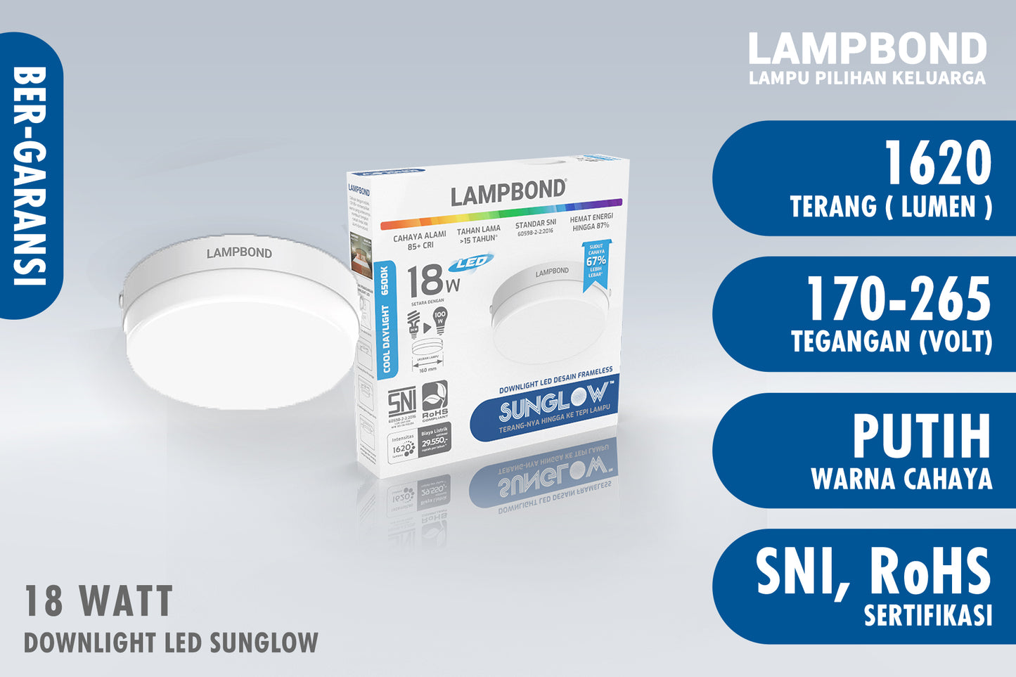 Lampbond® - Downlight LED SunGlow 18 Watt - Cool Daylight