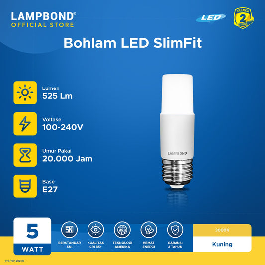 Lampbond® - Bohlam LED Slimfit 5 Watt - Warm White