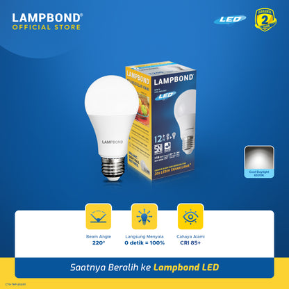 Lampbond® - Bohlam LED 12 Watt - Cool Daylight