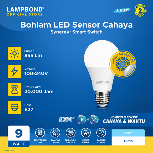 Lampbond® - Bohlam LED Sensor Sunflower 9 Watt - Cool Daylight