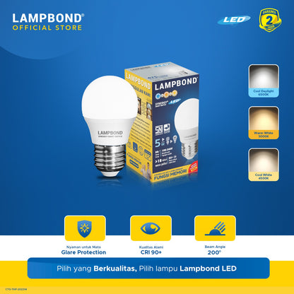 Lampbond® - Bohlam LED Synergy Smart Switch 5 Watt E27 - 3 Pilihan Warna FM