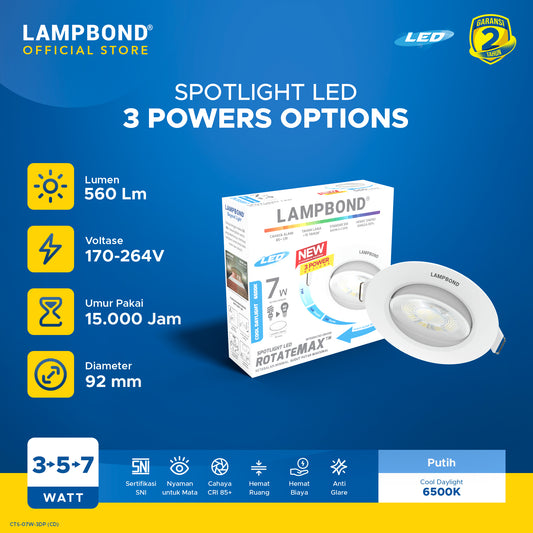 Spotlight 3 Watt 5 Watt 7 Watt - Putih