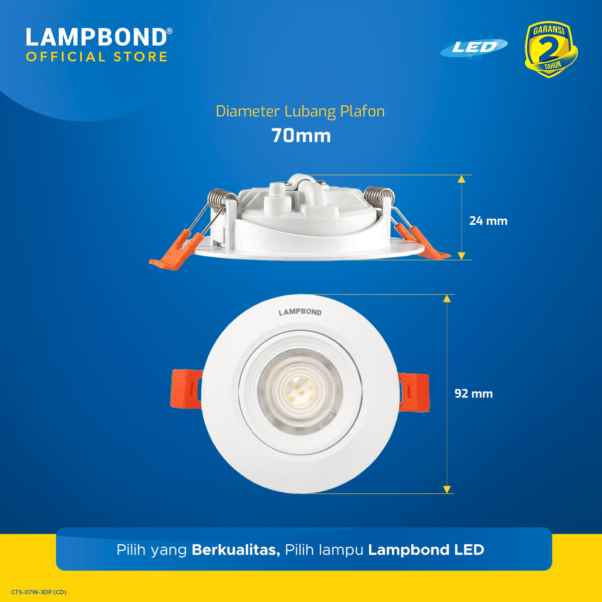 Spotlight 3 Watt 5 Watt 7 Watt - Putih