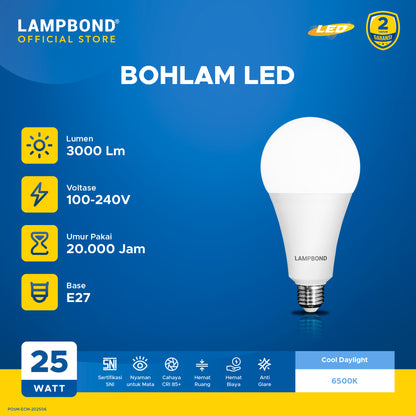 Lampbond® - Bohlam LED 25 Watt - Cool Daylight