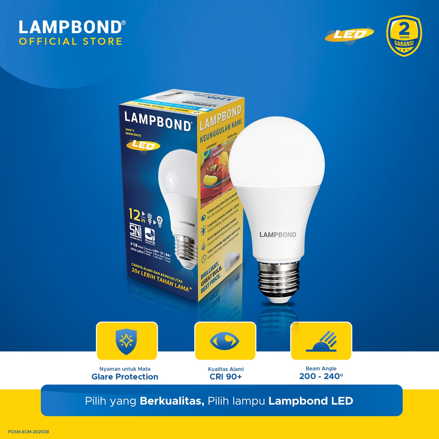 Lampbond® - Bohlam LED 12 Watt - Warm White