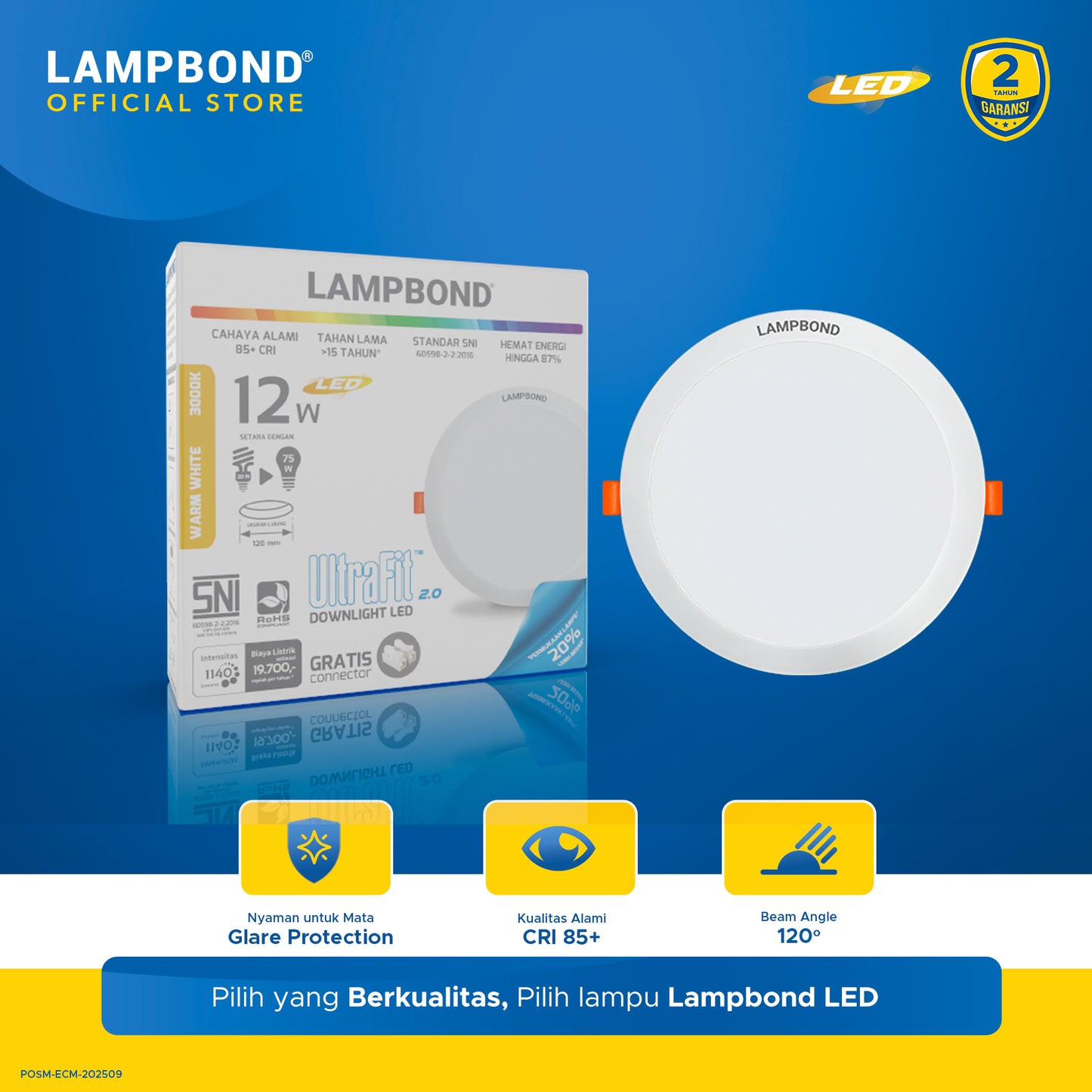 Lampbond® - Downlight LED Ultrafit (2.0) 12 Watt  - Warm White