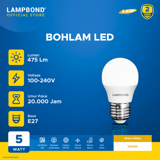 Lampbond® - Bohlam LED 5 Watt - Warm White