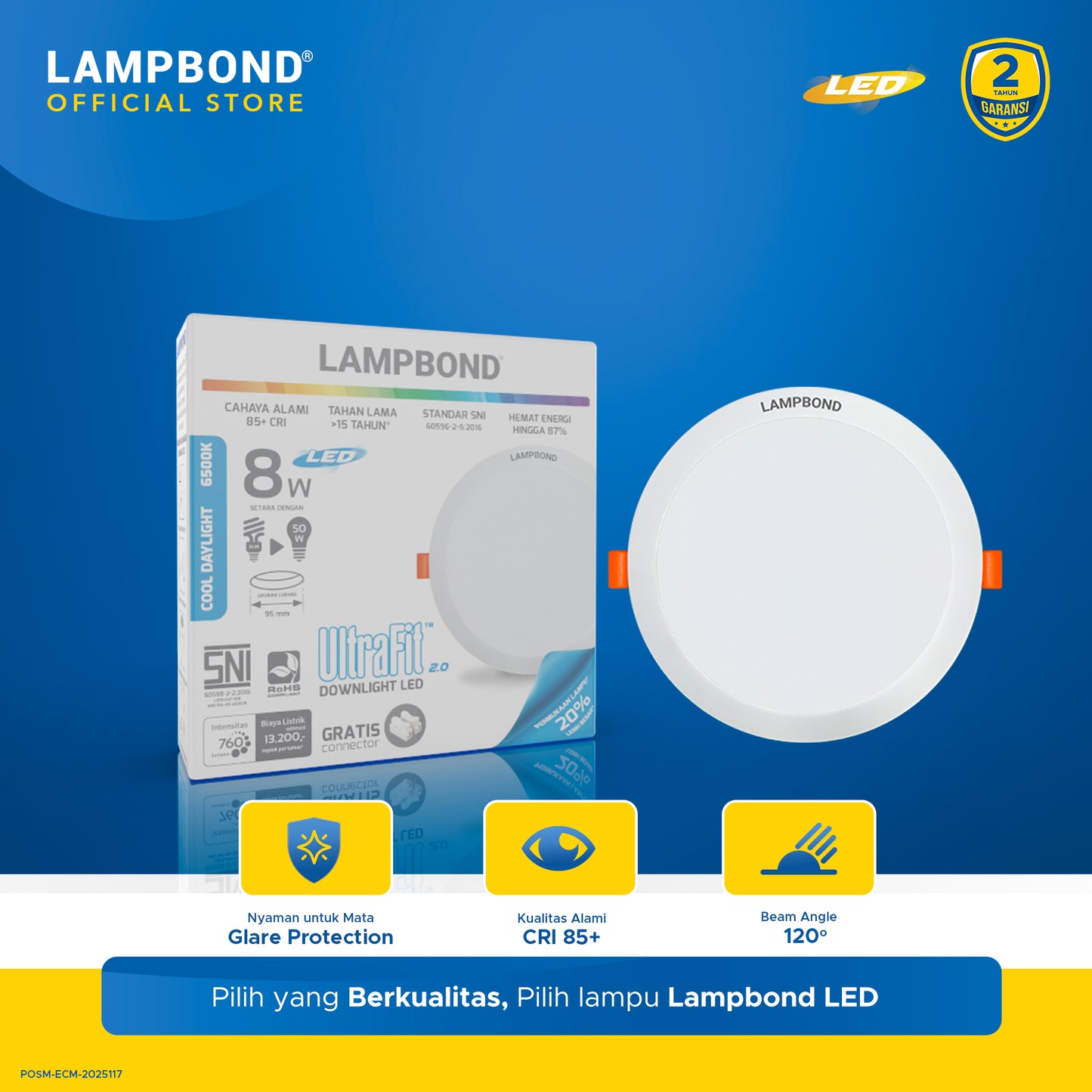 Lampbond® - Downlight LED 8 Watt  - Cool Daylight