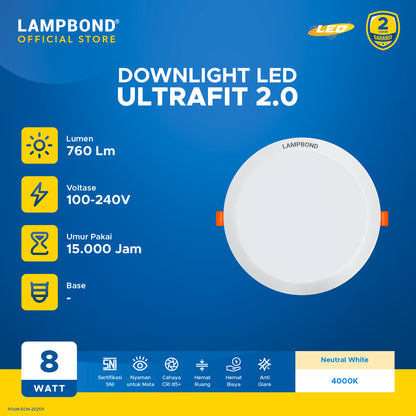 Lampbond® - Downlight LED Ultrafit (2.0) 8 Watt  - Natural White