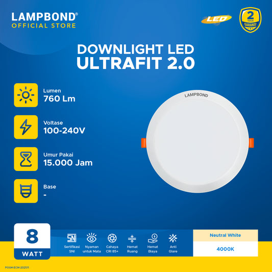 Lampbond® - Downlight LED Ultrafit (2.0) 8 Watt  - Natural White