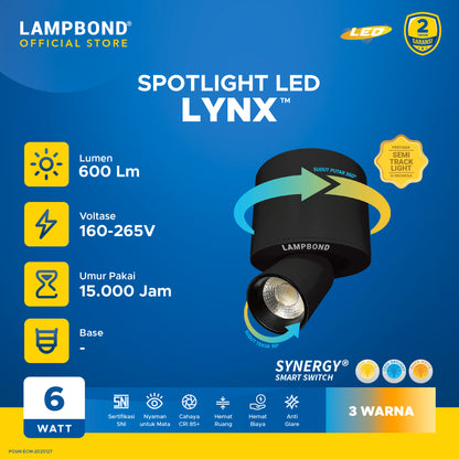 Lampbond® - Spotlight LED Lynx 6 Watt - 3 Color - BK