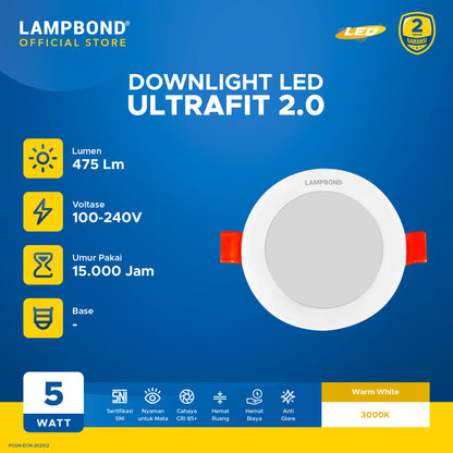 Lampbond® - Downlight LED Ultrafit (2.0) 5 Watt  - Warm White