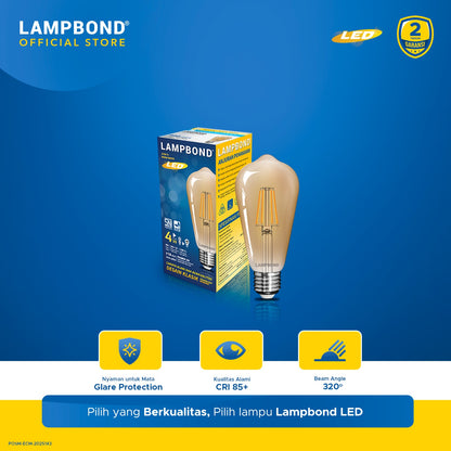 Lampbond® - Bohlam LED Filamen WS64 4 Watt - Warm White