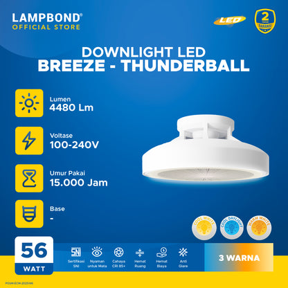 Lampbond® - Downlight LED Breeze Thunderball 56 Watt  - Synergy Smart Switch