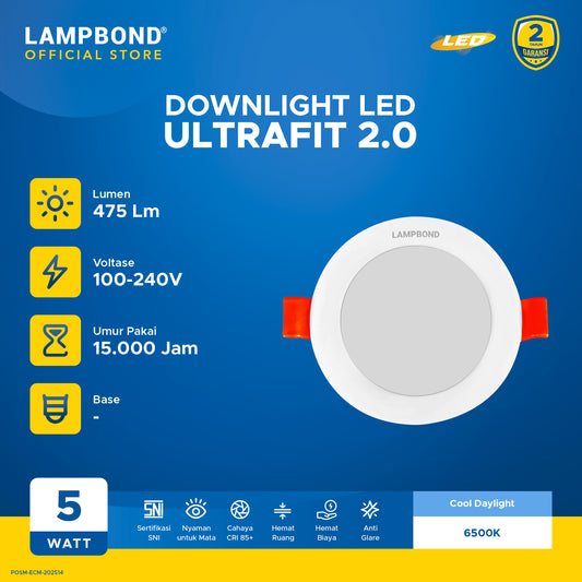 Lampbond® - Downlight LED Ultrafit (2.0) 5 Watt - Cool Daylight