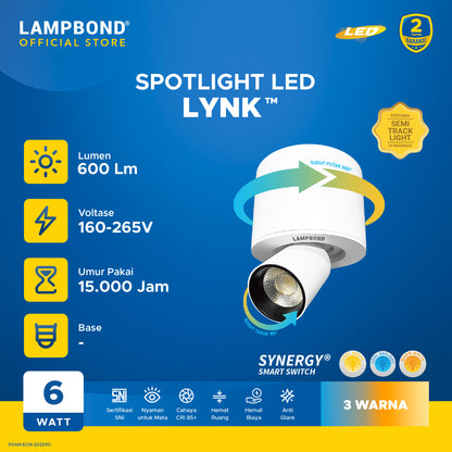 Lampbond® - Spotlight LED Lynx 6 Watt - 3 Color - WH