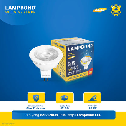 Lampbond® - Bohlam LED 3 Watt MR16 Zoom - Warm White