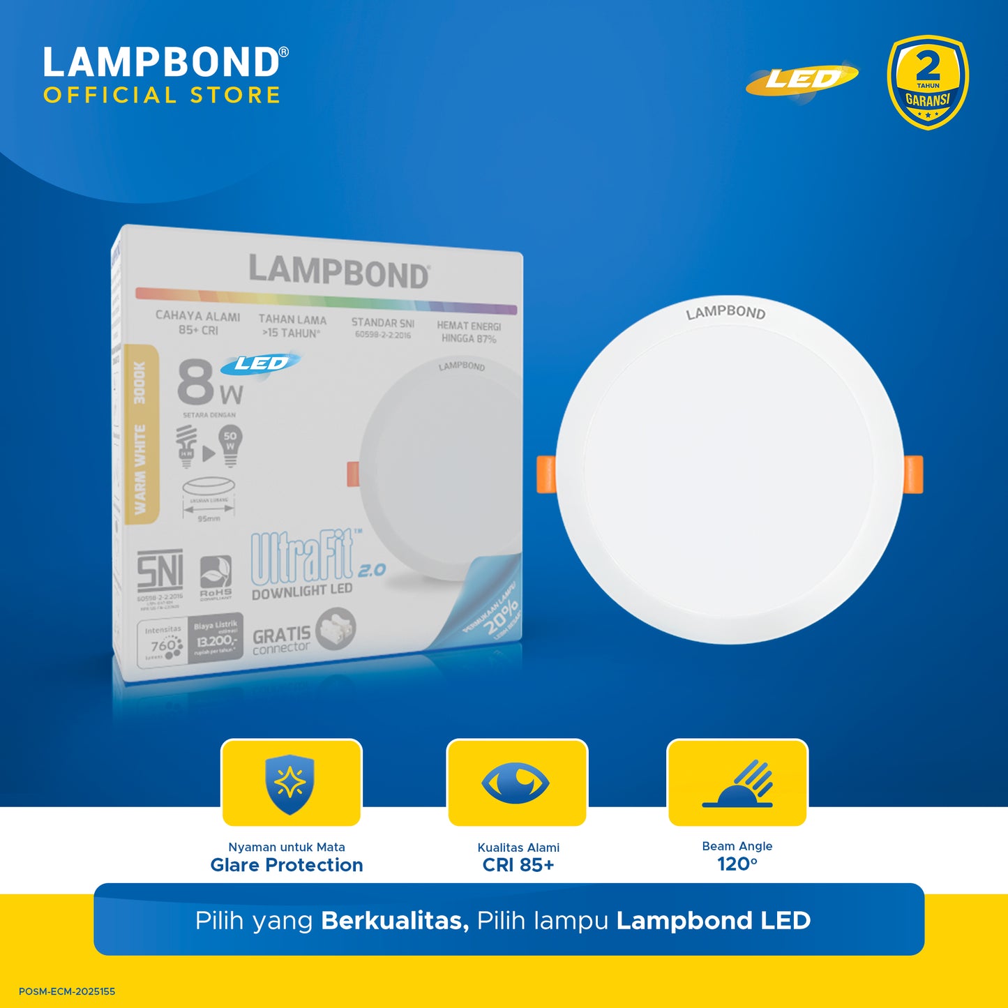 Lampbond® - Downlight LED Ultrafit (2.0) 8 Watt  - Warm White