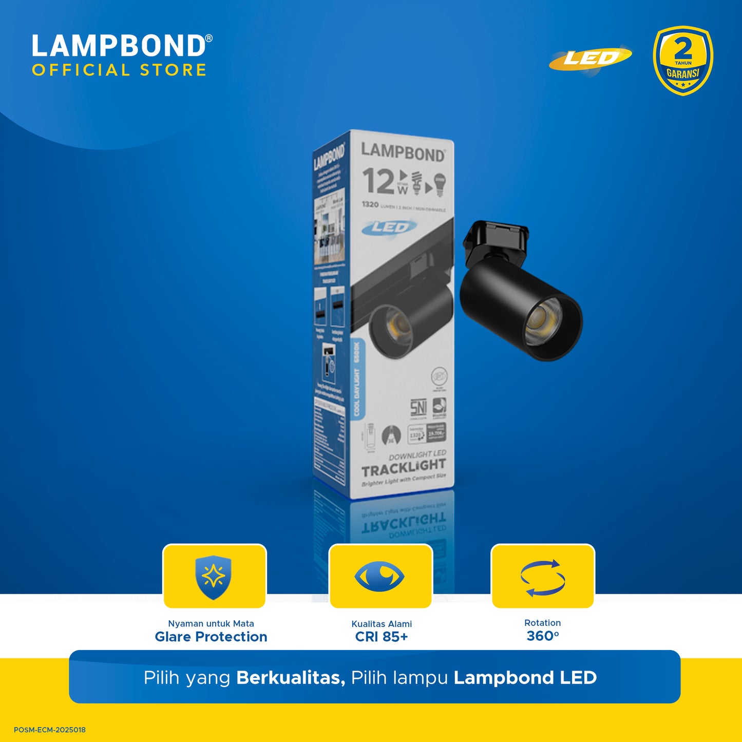 Lampbond® - Tracklight LED 12 Watt - Cool Daylight - BK