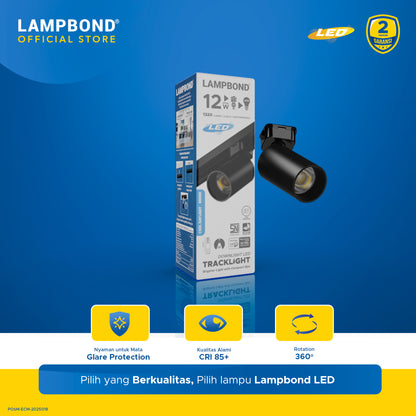 Lampbond® - Tracklight LED 12 Watt - Cool Daylight - BK