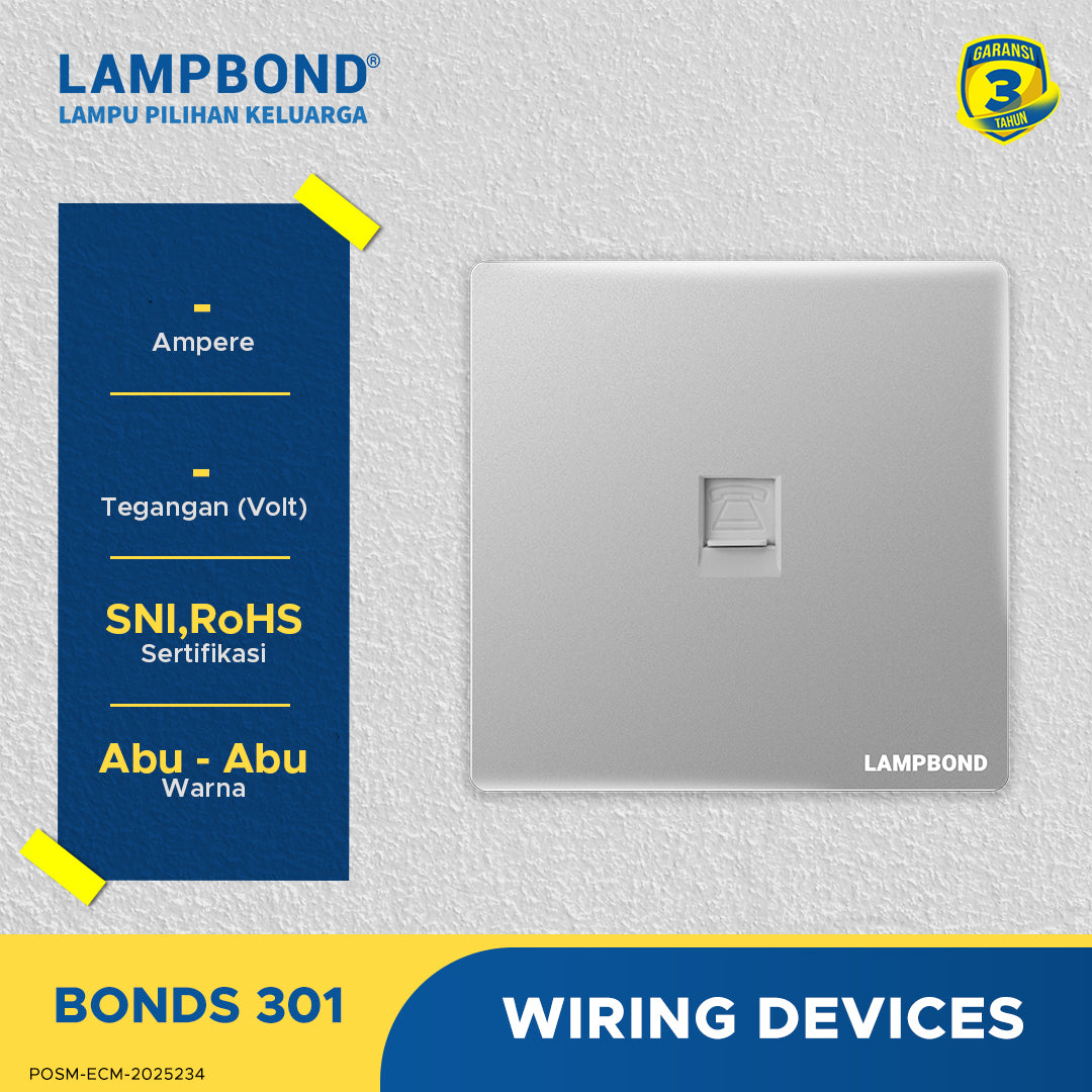 Lampbond® -  Bonds - 301 - Jack Modul Telepon (6P 4C) - GR