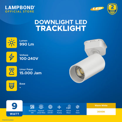 Lampbond® - Tracklight LED 9 Watt - Warm White - WH