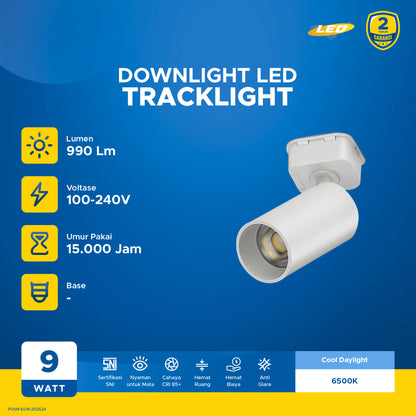 Lampbond® - Tracklight LED 9 Watt - Cool Daylight - WH