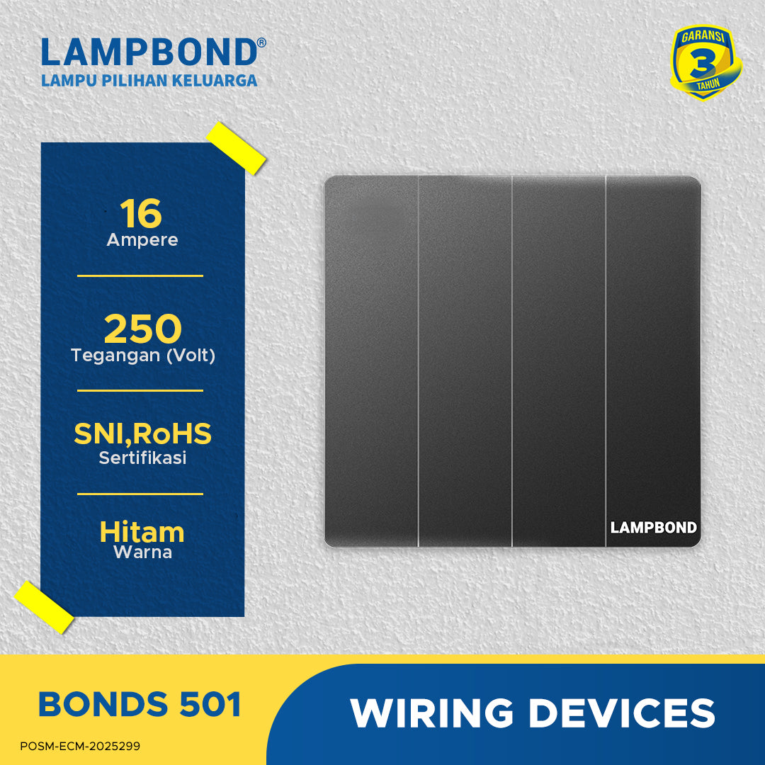 Lampbond® -  Bonds - 501 - Sakelar 4-Device 1-Arah - BK