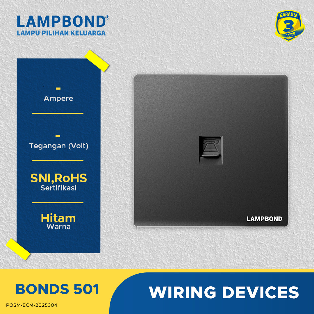 Lampbond® -  Bonds - 501 - Jack Modul Telepon (6P 4C) - BK