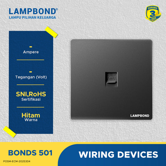 Lampbond® -  Bonds - 501 - Jack Modul Telepon (6P 4C) - BK