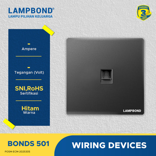 Lampbond® -  Bonds - 501 - Jack Modul Transmisi Data CAT5E - BK