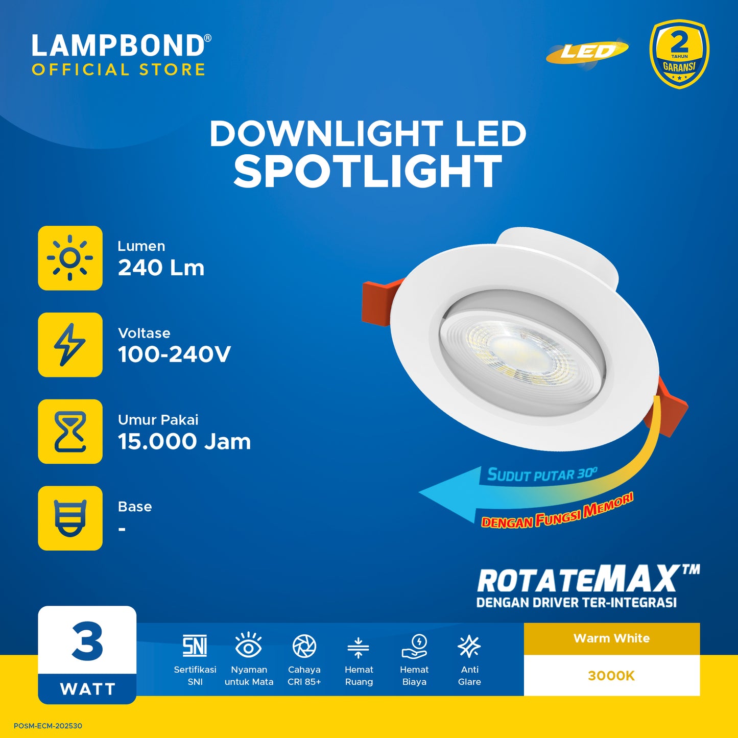 Lampbond® - Spotlight LED 3 Watt - Warm White