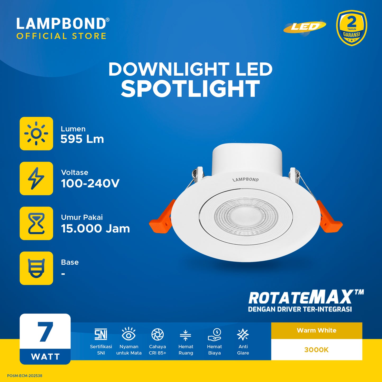 Lampbond® -  Spotlight LED 7 Watt - Warm White