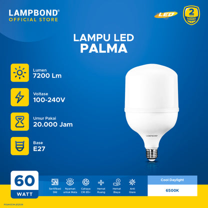 Lampbond® - Bohlam LED Palma 60 Watt - Cool Daylight